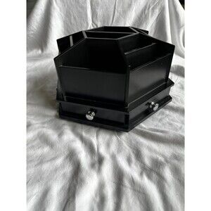 Spinning black tool organizer, makeup Arts crafts, Lazy Susan, pull out drawers